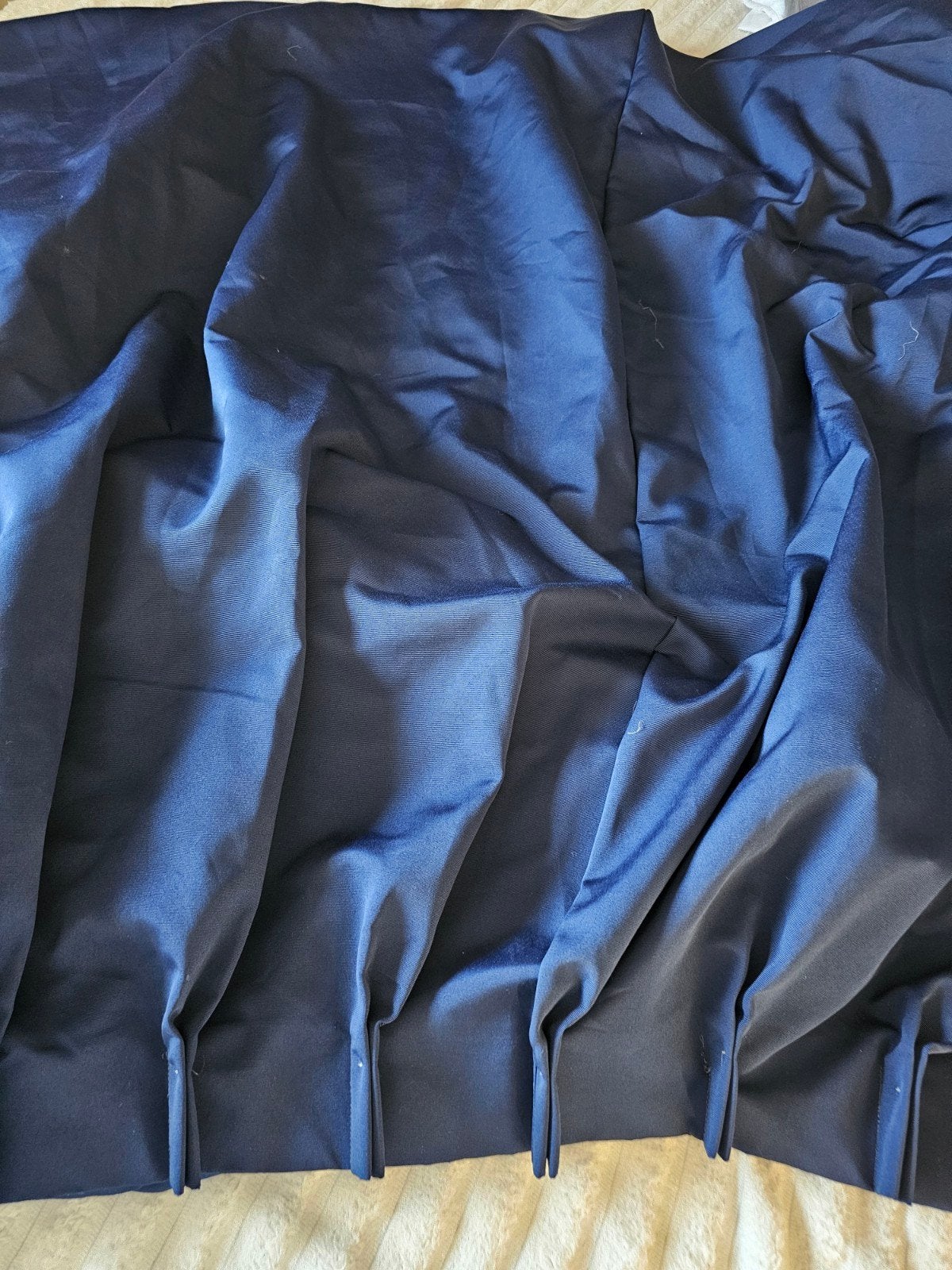 Donkerblauwe gordijnen, 160x170 cm, zelf op maat te maken, Huis en Inrichting, Ophalen, Gebruikt, Blauw, Gordijn