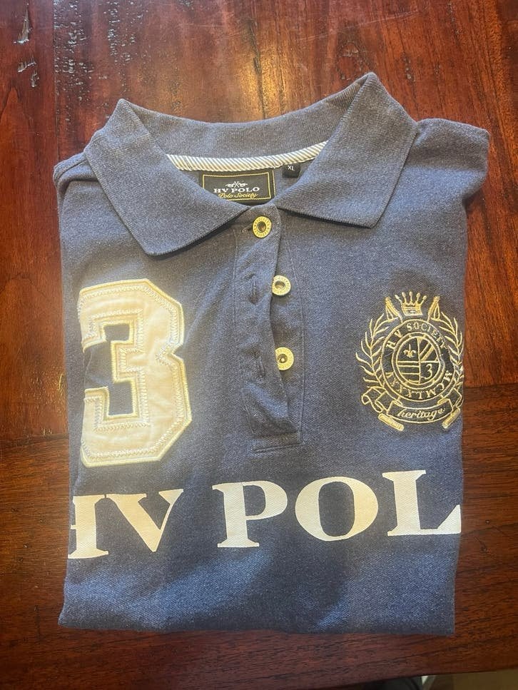 HV polo shirt XL, Blauw, Dressuur, Ophalen of Verzenden, Dames