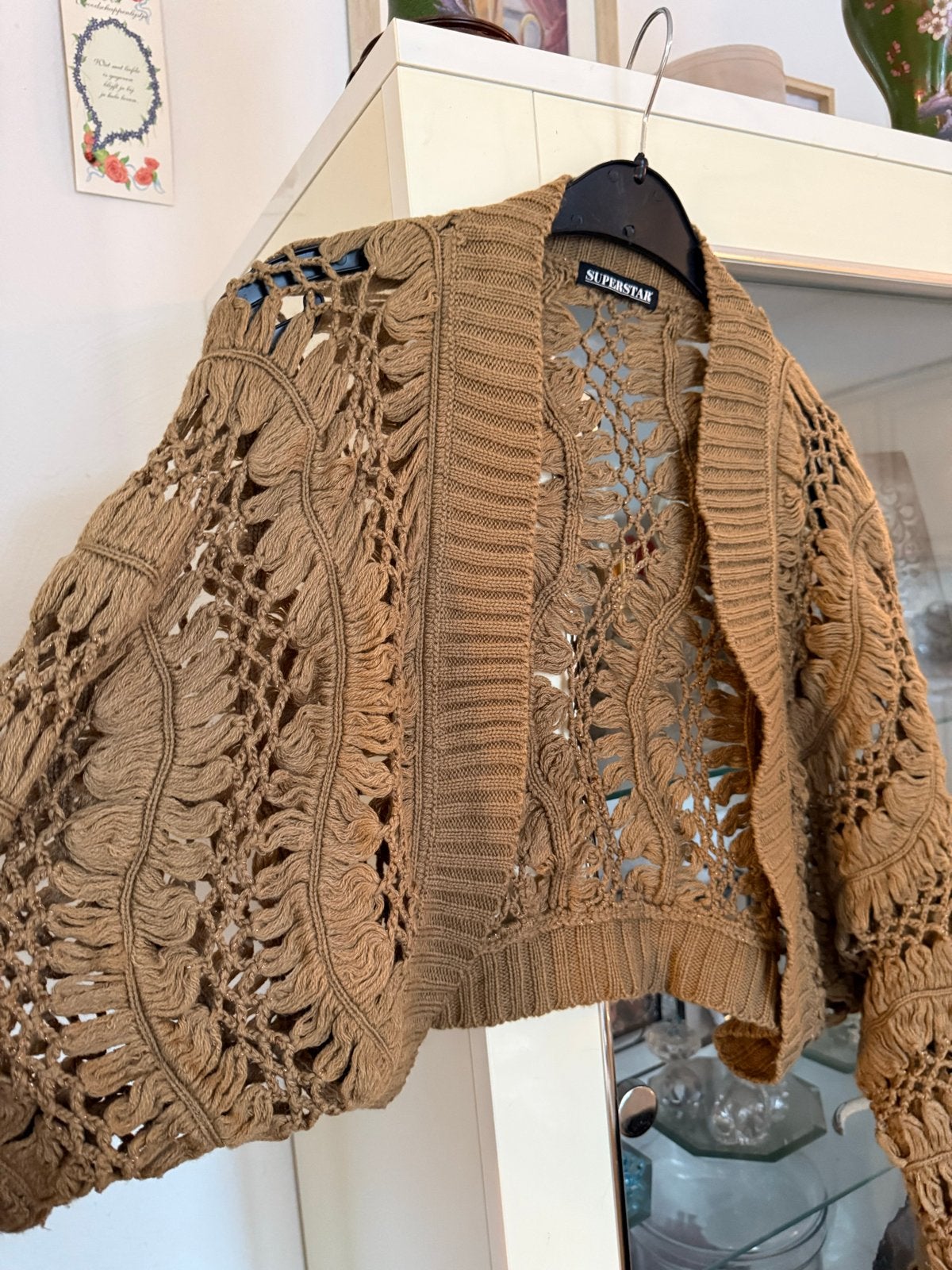 Superstar gehaakt vestje, bruin, maat M, Ophalen of Verzenden, Zo goed als nieuw, Maat 38/40 (M), Bruin