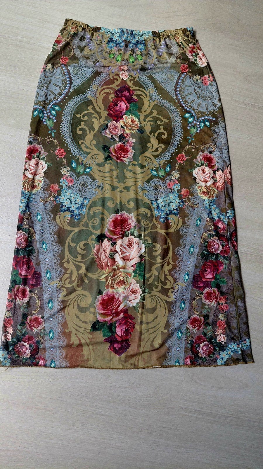 Lange Shein rok met bloemenprint - Maat M, Maat 38/40 (M), Overige kleuren, Ophalen of Verzenden, Zo goed als nieuw