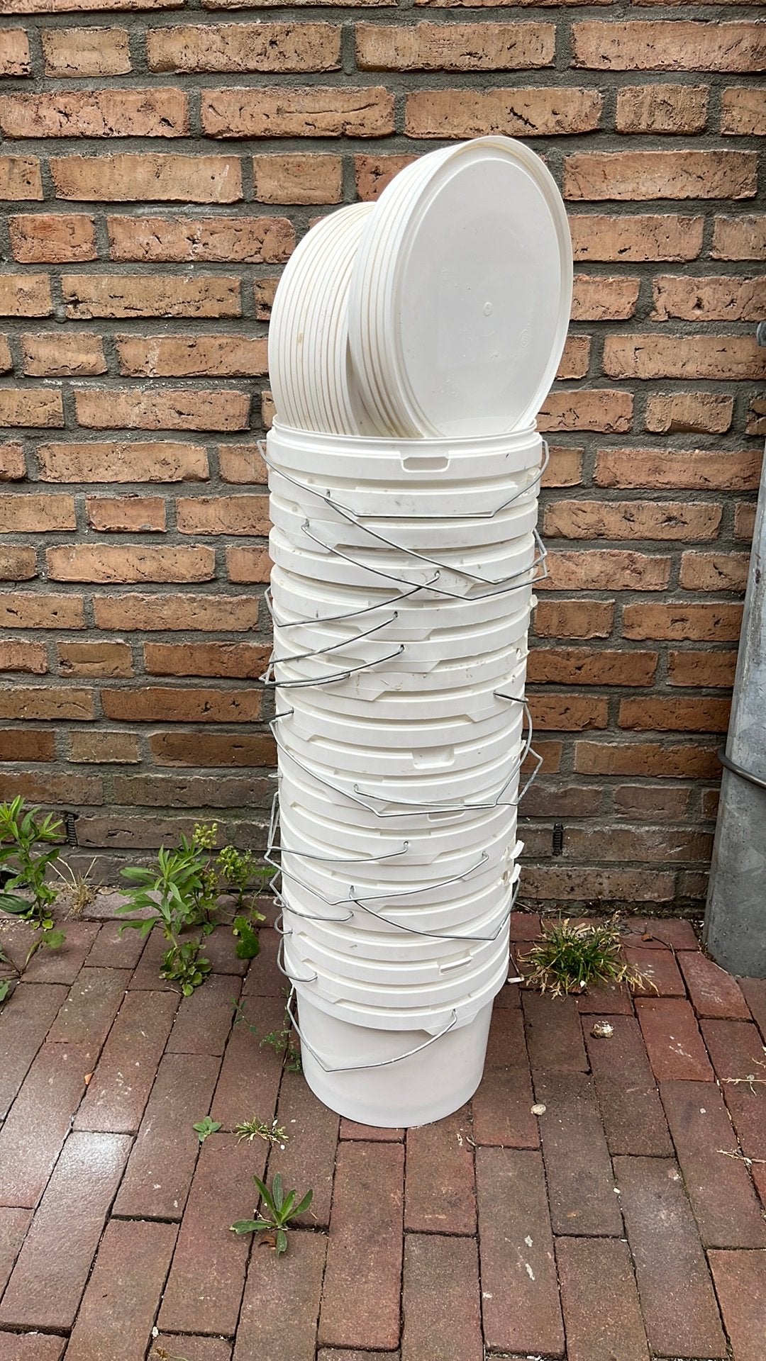 5 liter emmertjes met deksel Gratis!!, Ophalen, Zo goed als nieuw, Kunststof, Met deksel