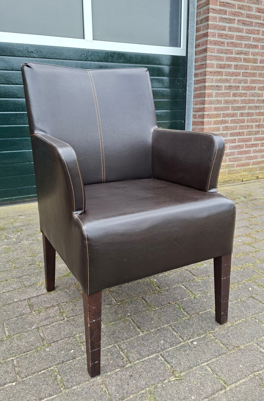 Fauteuil, grote stoel, bruin, Huis en Inrichting, Fauteuils, Ophalen, Gebruikt, Minder dan 75 cm, 50 tot 75 cm