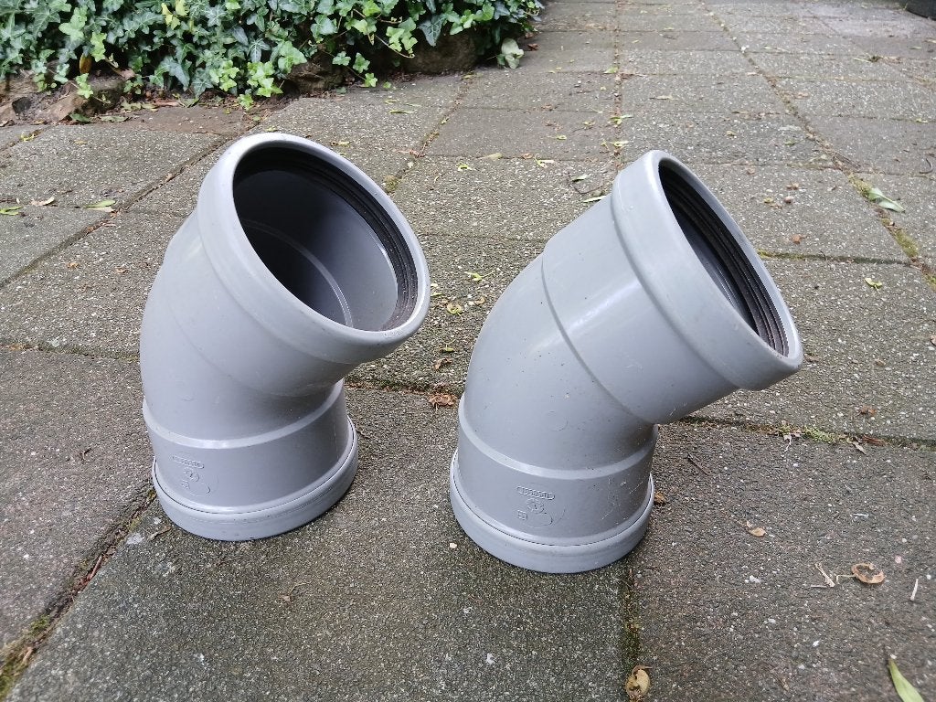 Pvc bocht 110 - 45 °  wavin, Doe-het-zelf en Verbouw, Buizen en Afvoer, Bochten, Pvc, Nieuw, Ophalen of Verzenden
