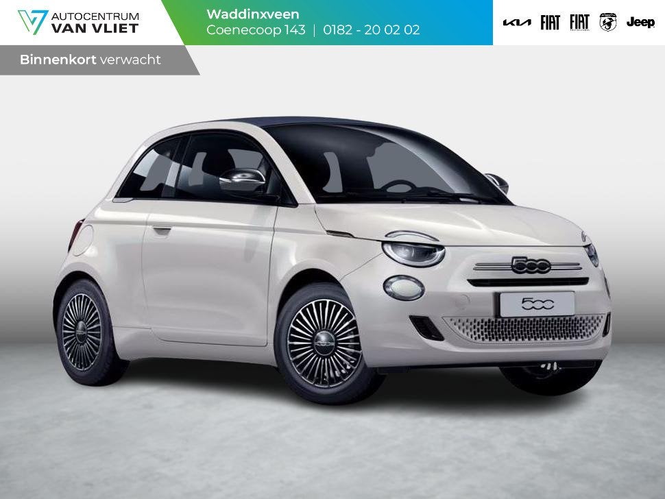 Fiat 500 C Hybrid Dolcevita, Auto's, Fiat, Stof, 4 stoelen, Wit, Origineel Nederlands