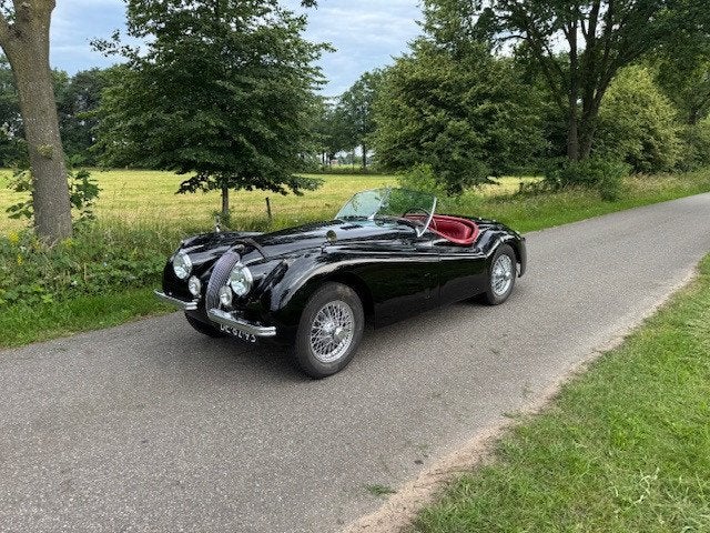 Jaguar XK 120 OTS 3.4 Litre 1953, Lederen bekleding, Achterwielaandrijving, Overige carrosserieën, Zwart