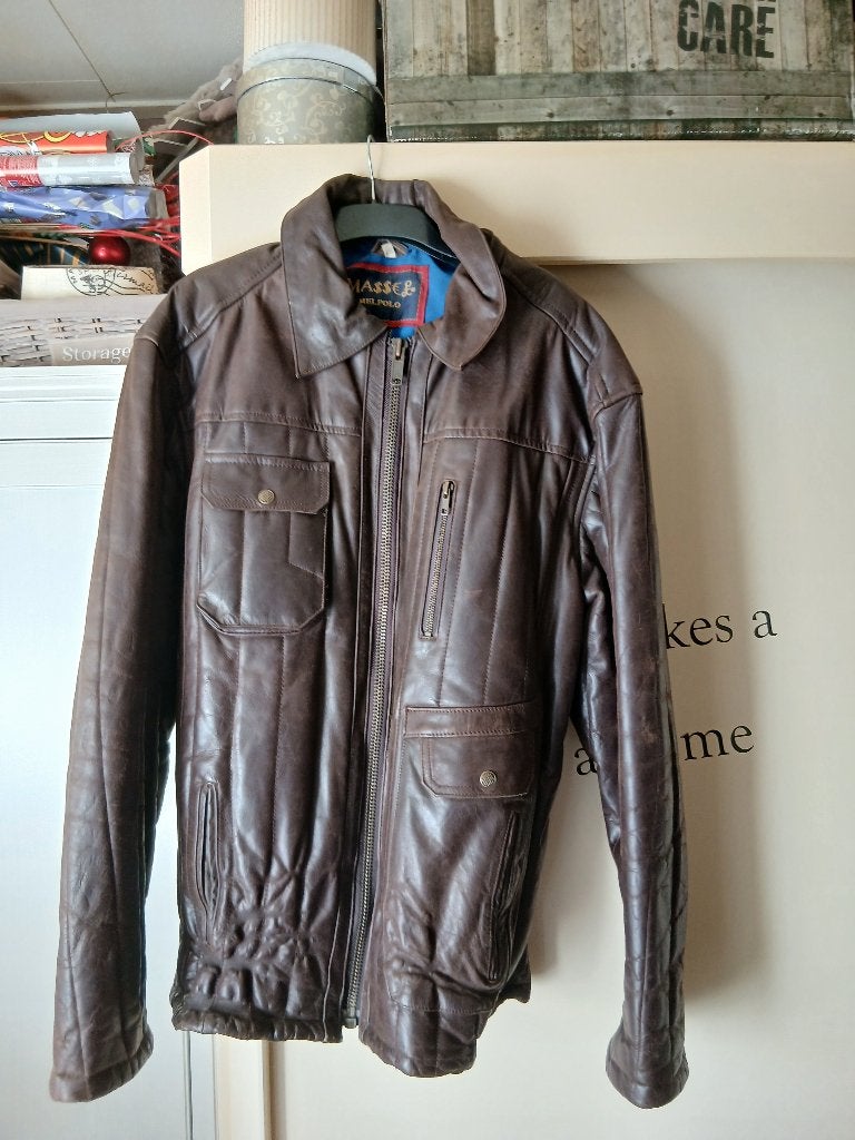 leren jas xxl, Kleding | Heren, Verzenden, Zo goed als nieuw, Overige maten, Bruin
