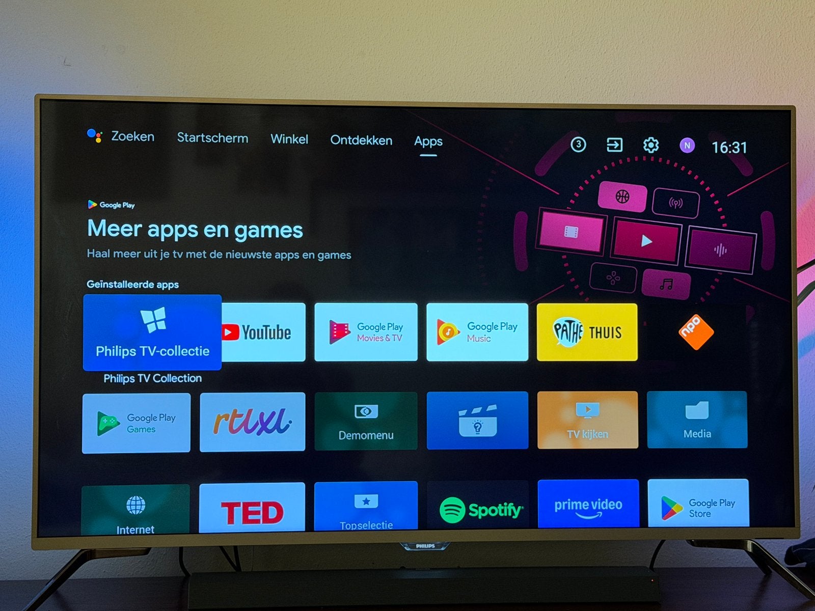 Philips 49PUS7101/12 4K UHD Smart TV met Ambilight, Ophalen, Philips, LED, 50 Hz