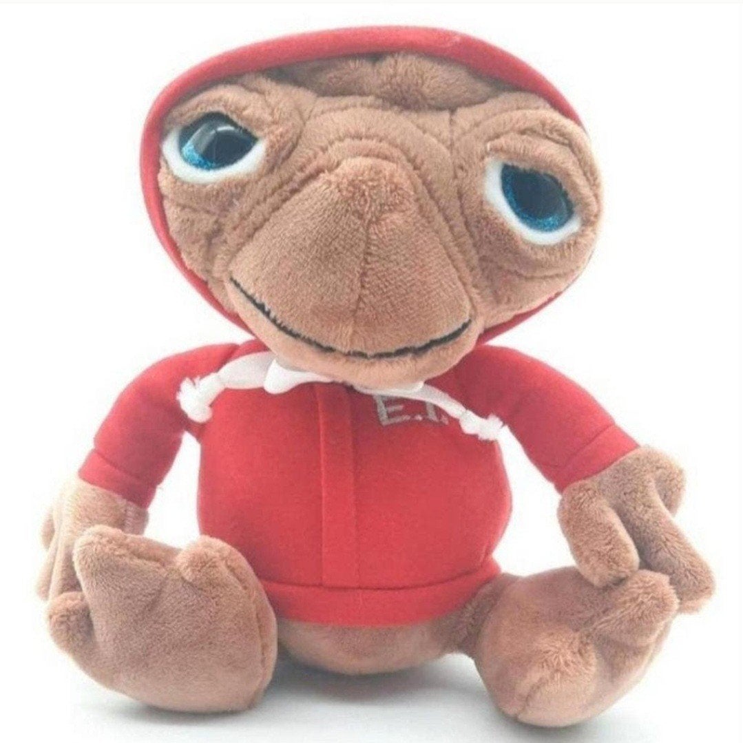 E.T. knuffel met rood jasje ca. 22cm, Ophalen of Verzenden, Zo goed als nieuw, Film, Actiefiguur of Pop