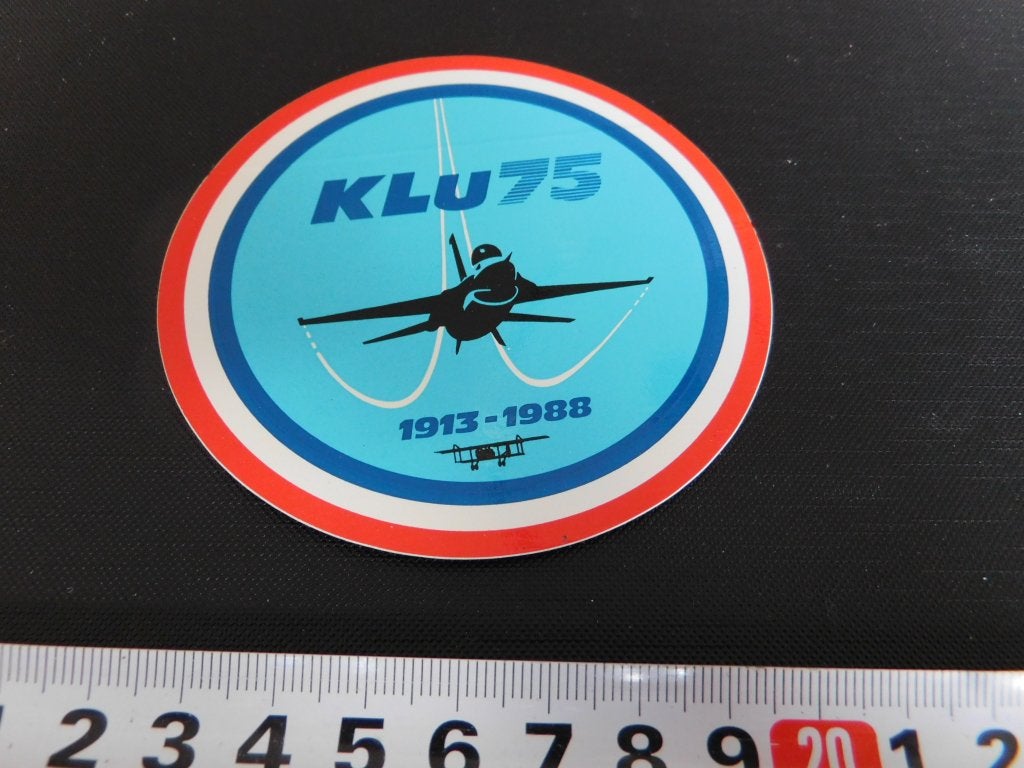 sticker Leger luchtmacht KLu75 1913 - 1988, Ophalen of Verzenden, Zo goed als nieuw