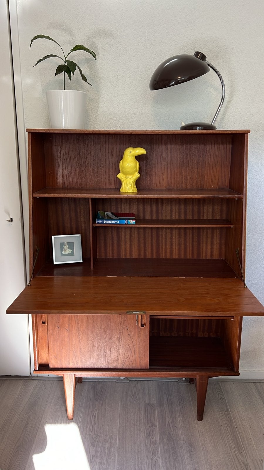 Vintage Teak Secretaire / Bureau - Jaren '60 Scandinavisch D, Ophalen