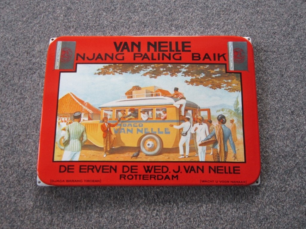 VAN NELLE EMAILLE RECLAMEBORD, Ophalen, Zo goed als nieuw, Reclamebord