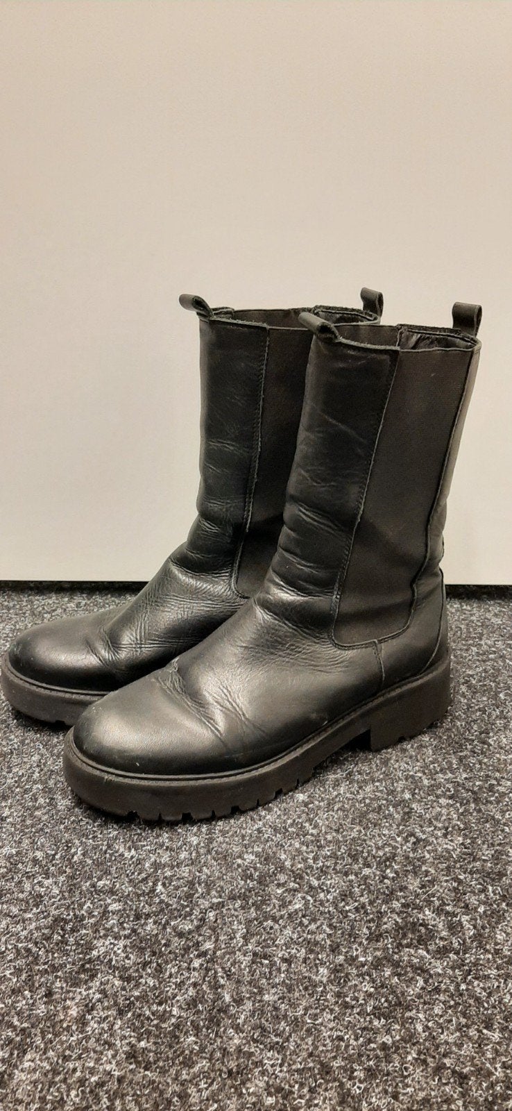 Chelsea boots zwart leer maat 39, Verzenden, Zwart, Lage of Enkellaarzen, Gedragen