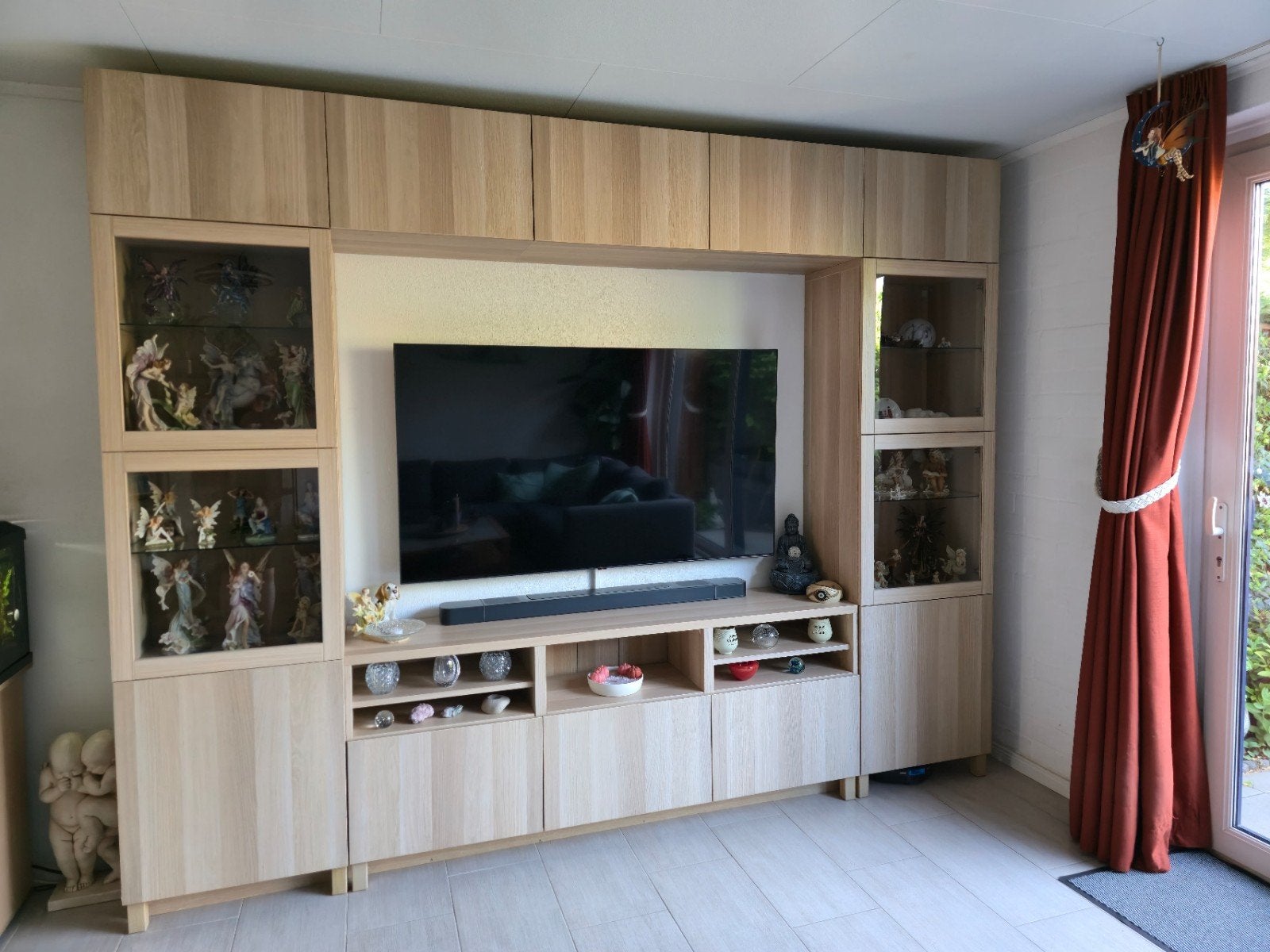 IKEA Besta eikenfineer wandmeubel, Ophalen, 200 cm of meer, Zo goed als nieuw, 200 cm of meer