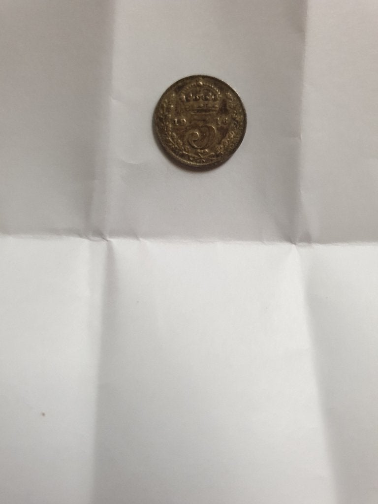 Verenigd Koninkrijk 3 pence 1916, Postzegels en Munten, Verzenden, Overige landen, Zilver