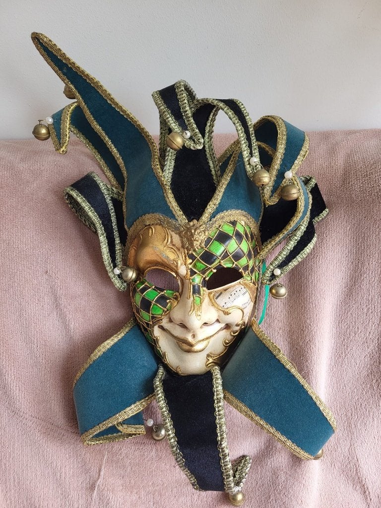 Vintage Venetiaans masker, Gebruikt, Meerkleurig, Decoratieobject, Ophalen of Verzenden
