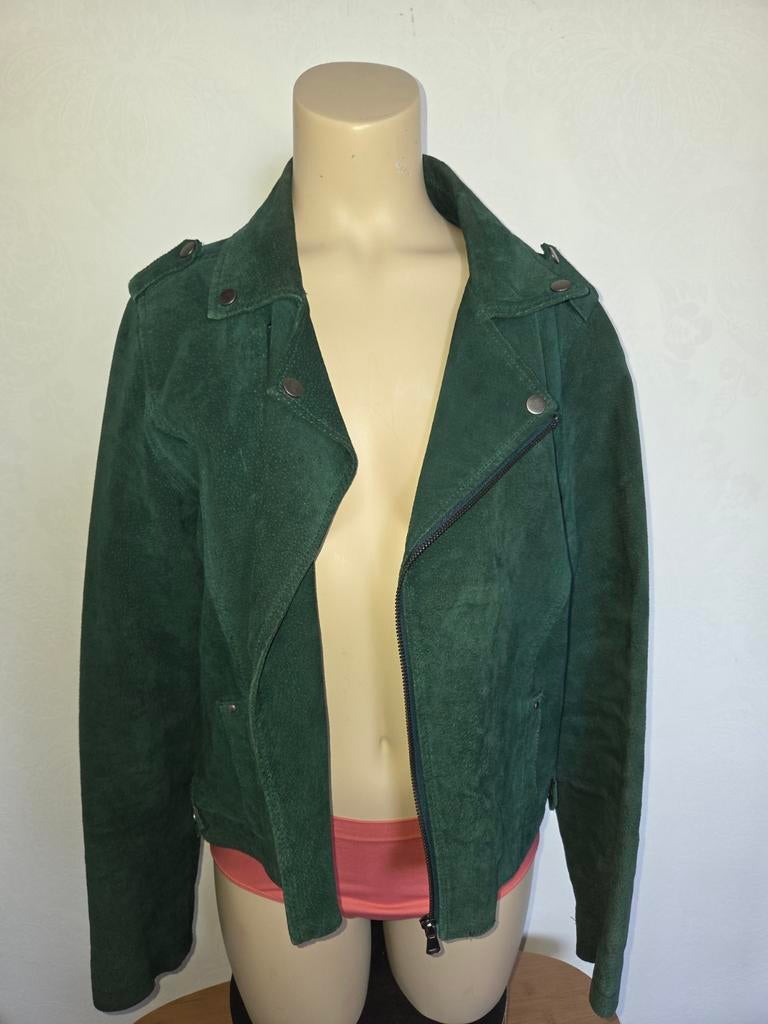 Groen suède jasje - Maat XL, Ophalen of Verzenden, Gedragen, Maat 46/48 (XL) of groter, Groen