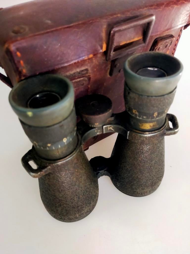 WO1 WW1 Duitse '08 verrekijker met tas, Ophalen of Verzenden, Gebruikt, 8 tot 12x