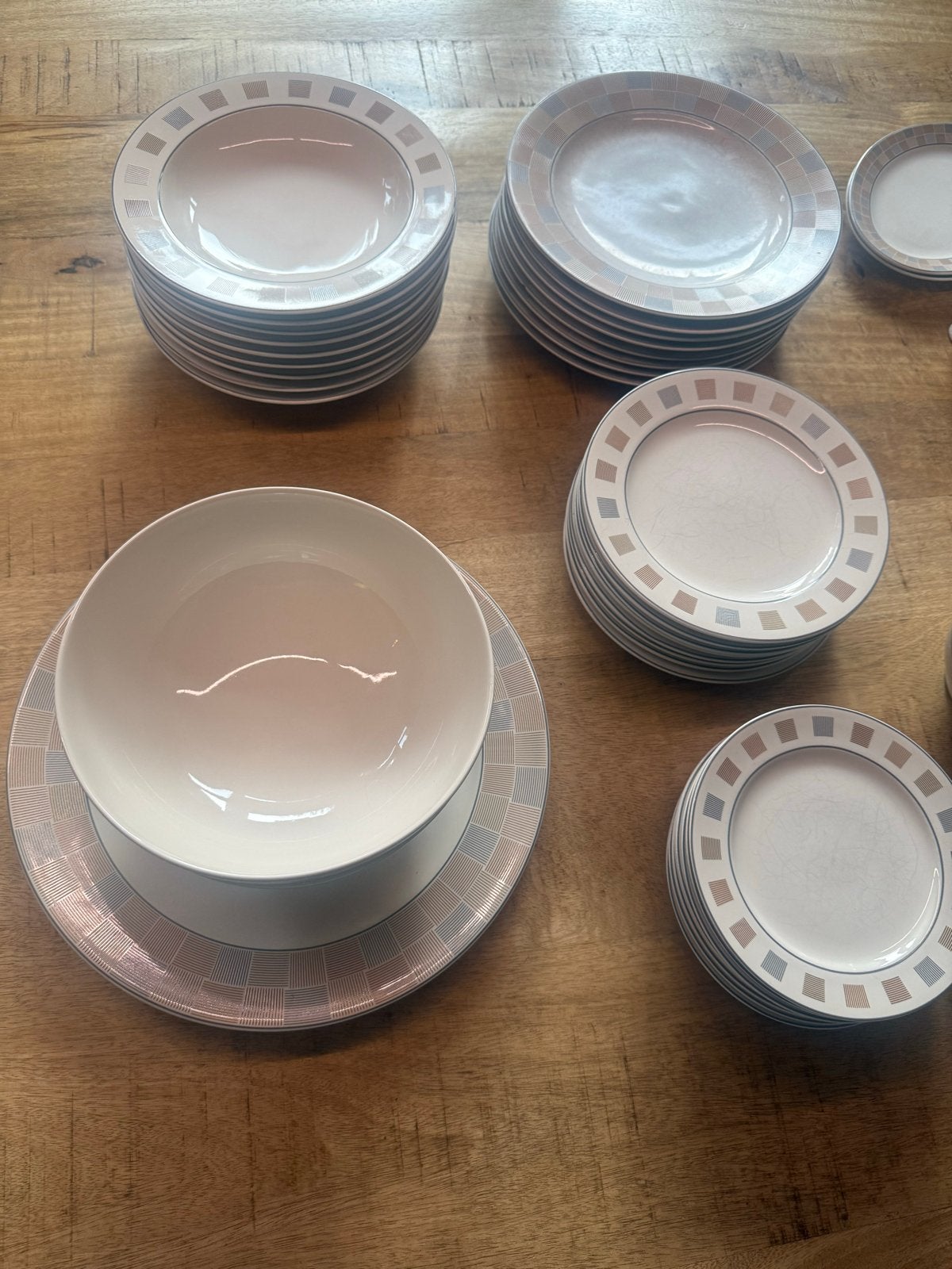 Uitgebreid servies van Bamboo - 50-delig, Ophalen, Gebruikt, Keramiek, Effen