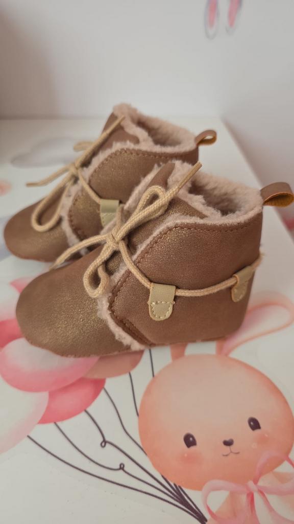 Prenatal Babyschoentjes Maat 18 Goudkleurig, Ophalen of Verzenden, Gebruikt, Jongetje of Meisje, Schoentjes