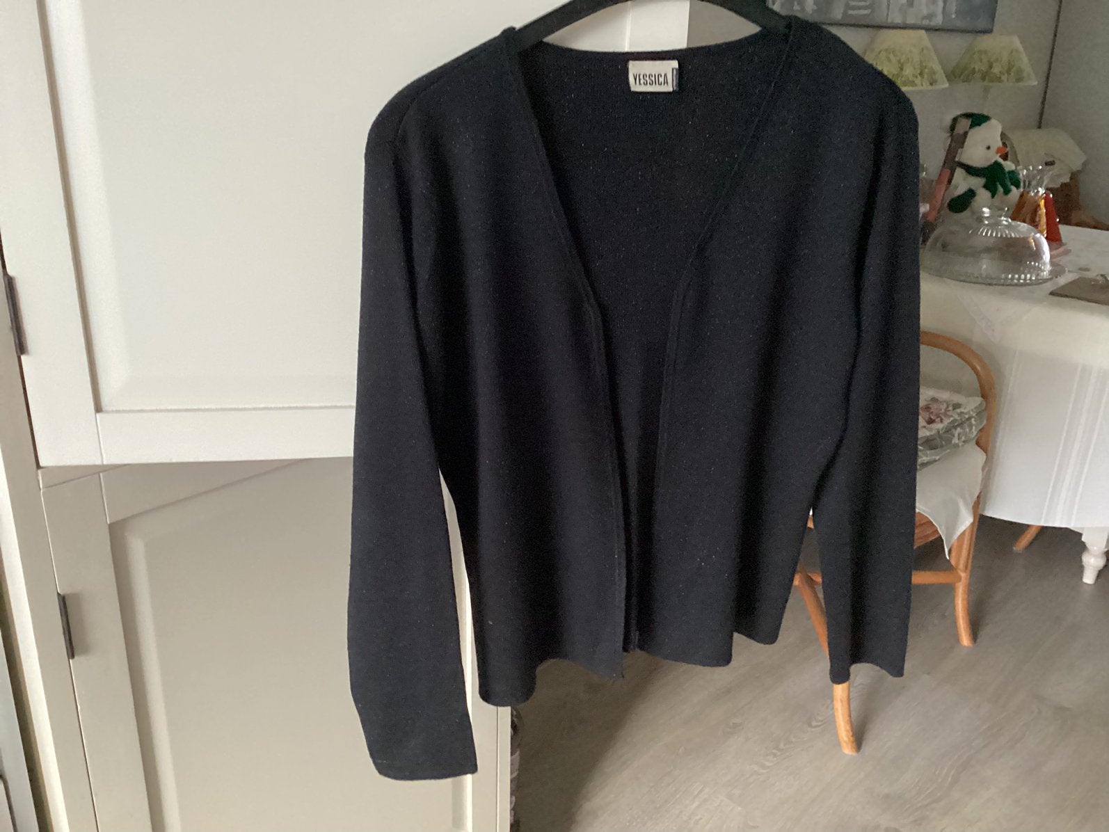 Mooi zwart met lurex loshangend vestje, Ophalen of Verzenden, Zo goed als nieuw, Maat 38/40 (M), Zwart