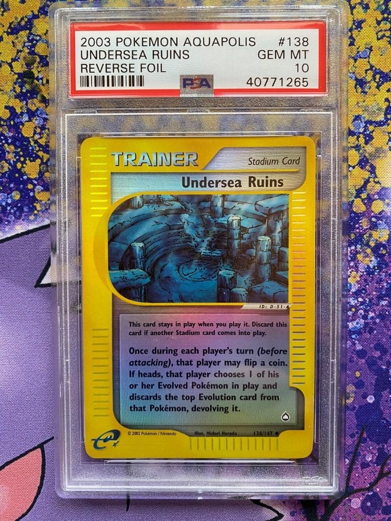 Undersea Ruins Reverse Holo - Aquapolis - PSA 10, Ophalen of Verzenden, Nieuw, Losse kaart, Foil