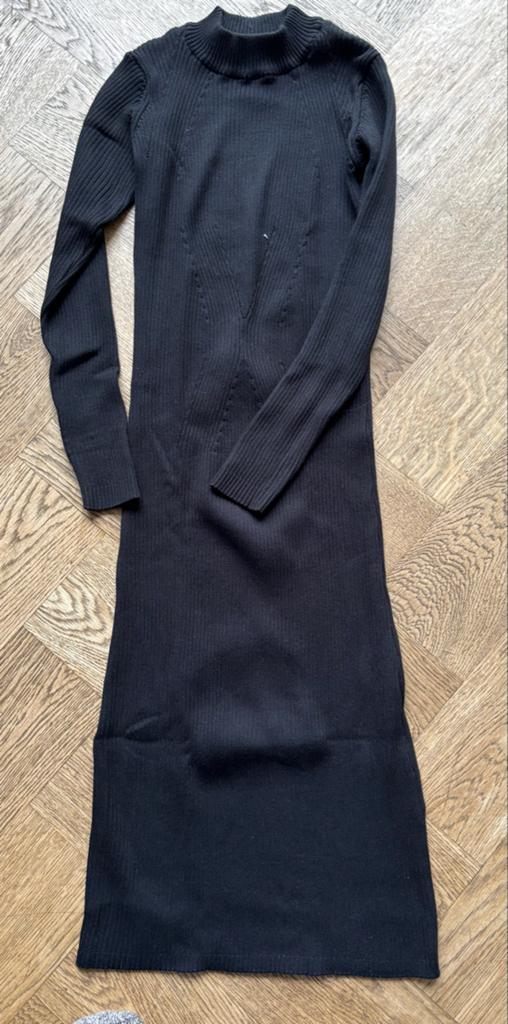 Zwarte geribbelde coltrui jurk, Zwart, Ophalen of Verzenden, Zo goed als nieuw, Maat 34 (XS) of kleiner