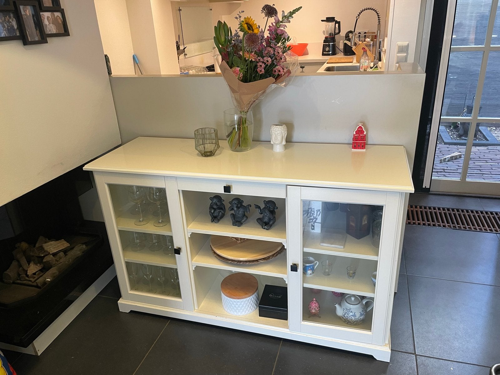 Ikea LIATORP buffetkast, wit, 145x87 cm, Ophalen, Gebruikt, 100 tot 150 cm, Minder dan 100 cm