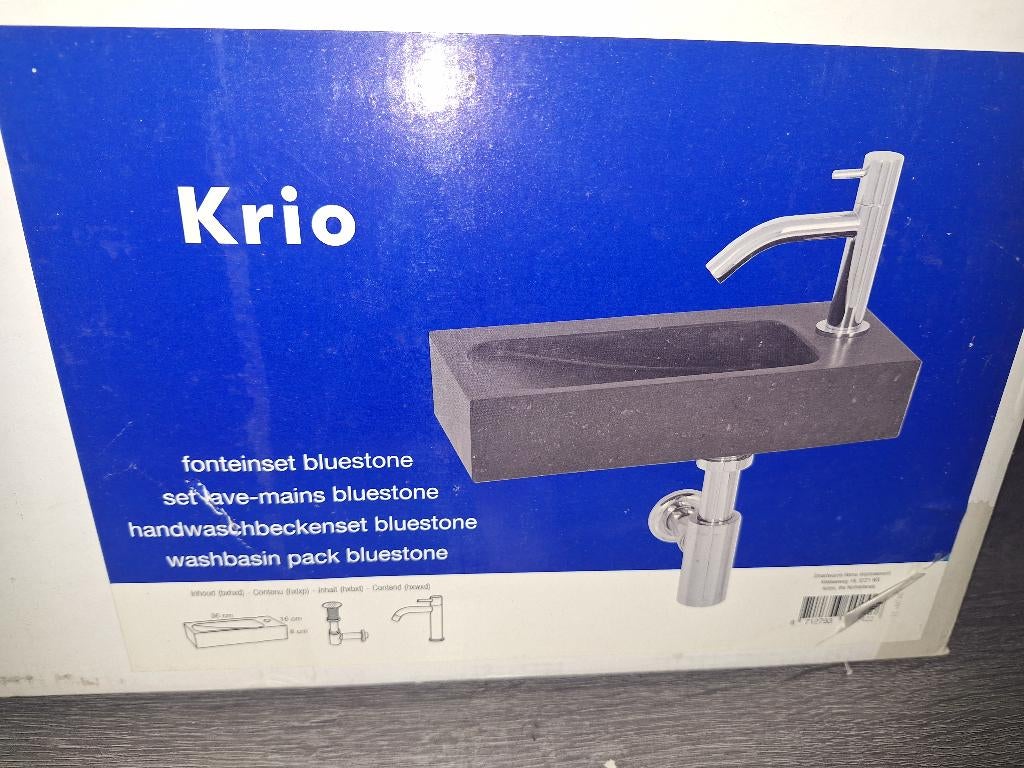 Fonteinset bluestone krio nieuw in doos, Ophalen, Nieuw, Steen, Toilet