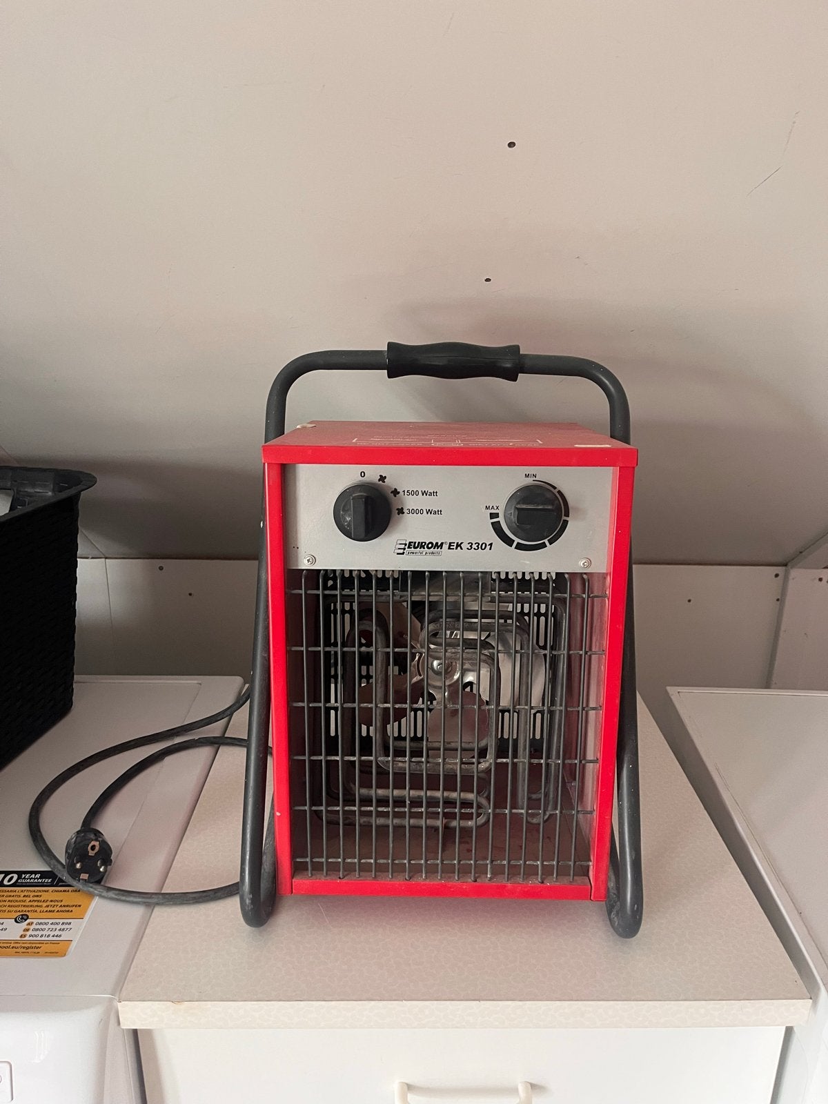 Eurom EK 3301 werkplaatskachel/bouwkachel 3000W-goed werkend, Ophalen, Gebruikt, Verwarmen, Minder dan 60 m³