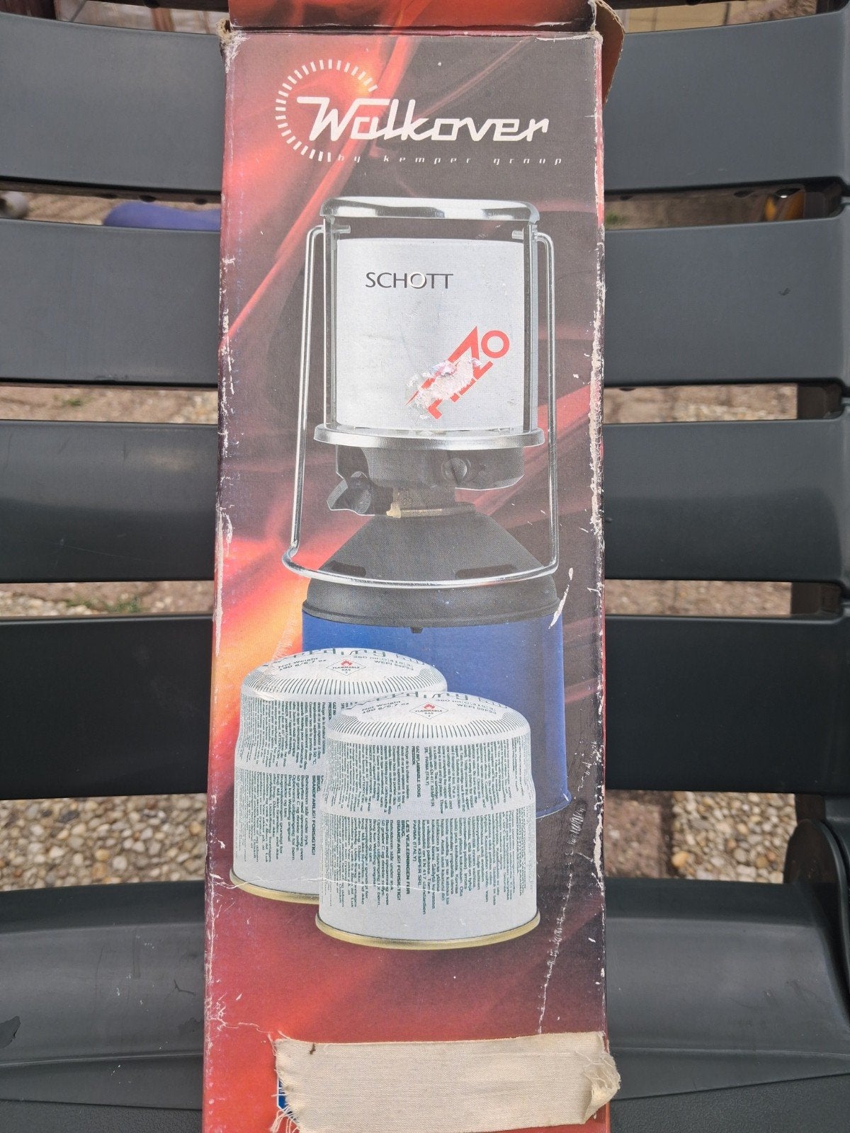 Walkover gaslantaarn met barst in glas, stevig, Ophalen of Verzenden