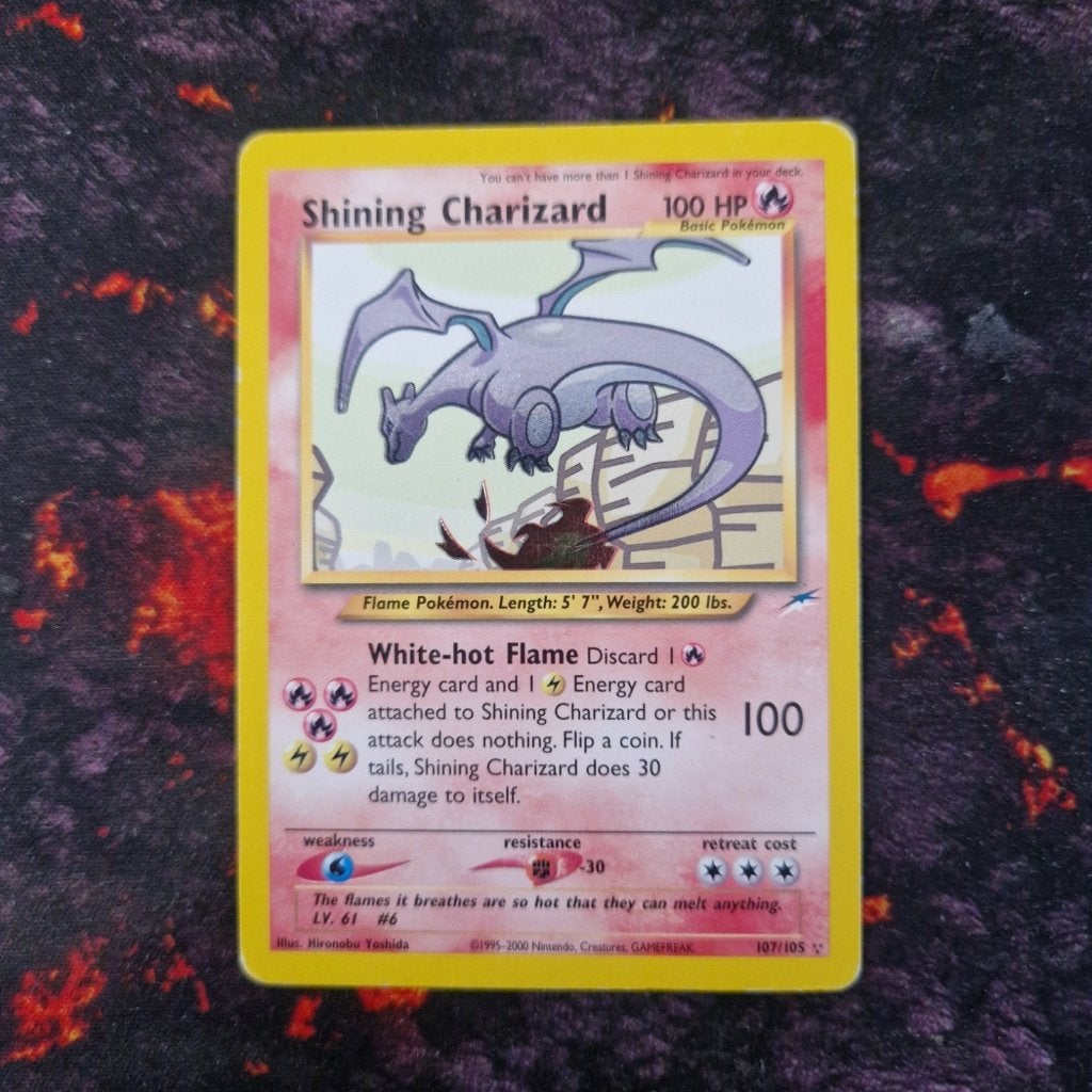 Shining Charizard, Ophalen of Verzenden, Zo goed als nieuw, Losse kaart, Foil