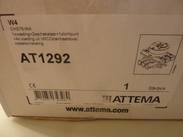 Attema stekerbare centraaldoos wisselschakeling - AT 1292, Ophalen of Verzenden, Nieuw, Schakelaar