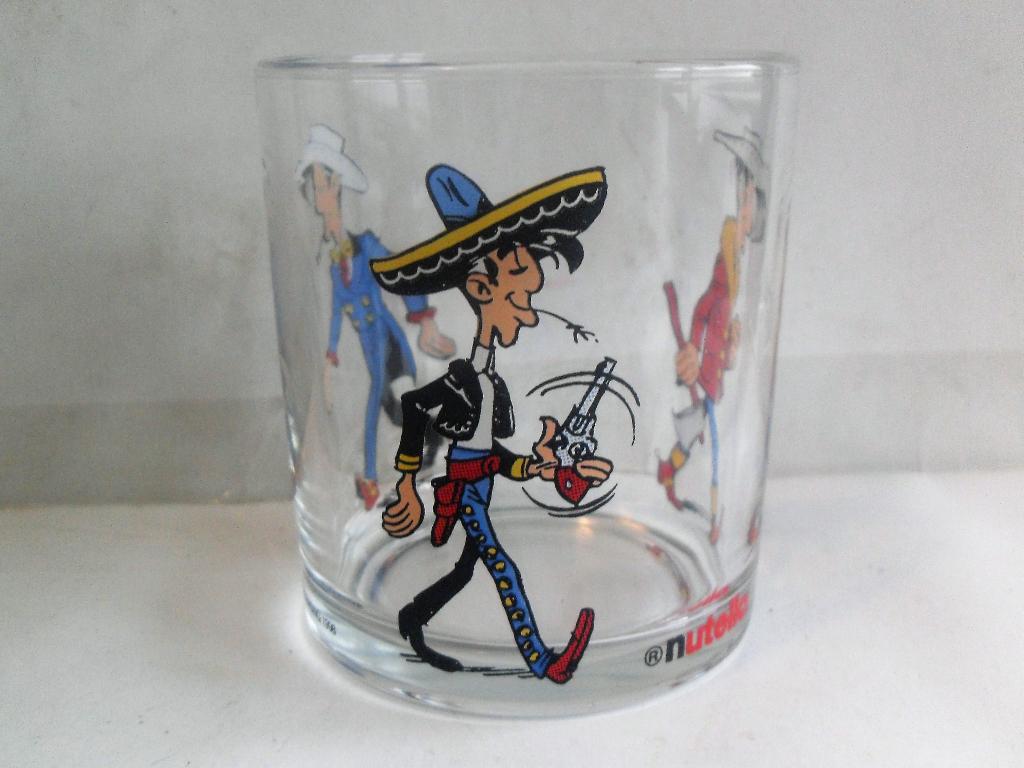 Lucky Luke Glas 1988 Nutella Glas, Ophalen of Verzenden, Overige figuren, Zo goed als nieuw, Gebruiksvoorwerp