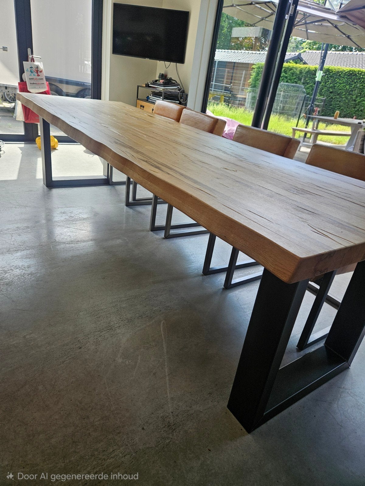 eettafel stamtafel 3 meter lang (met/zonder stoelen), Huis en Inrichting, Tafels | Eettafels, Ophalen, Gebruikt, 200 cm of meer