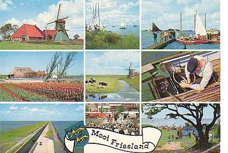 Ansichtkaart 	Friesland	9-luik	Molen	Zeilen, Verzenden, 1960 tot 1980, Gelopen, Friesland