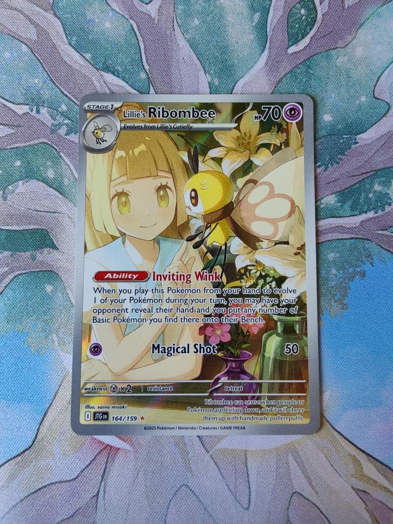 Pokemon journey together Lillie's ribombee illustration 164, Ophalen of Verzenden, Nieuw, Losse kaart, Foil