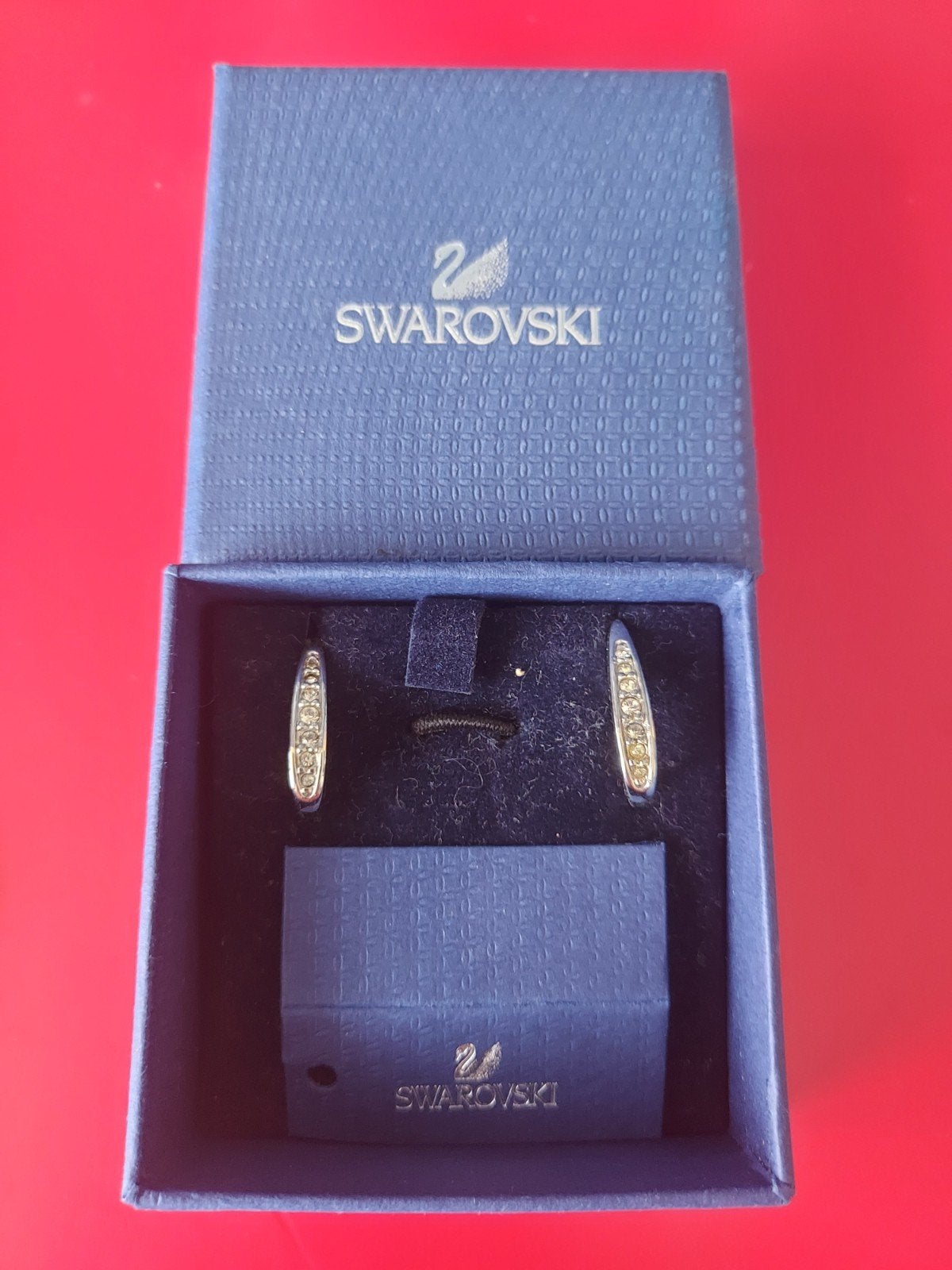 Swarovski Oorbellen met Kristallen - Zo goed als nieuw, Met kristal, Overige materialen, Hangers, Ophalen of Verzenden