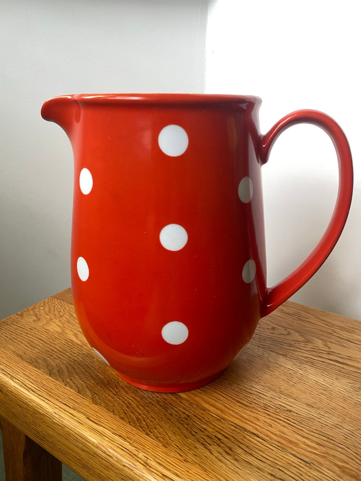 Vintage Kahla Polka Dot Kan - oranje met Witte Stippen, Ophalen of Verzenden