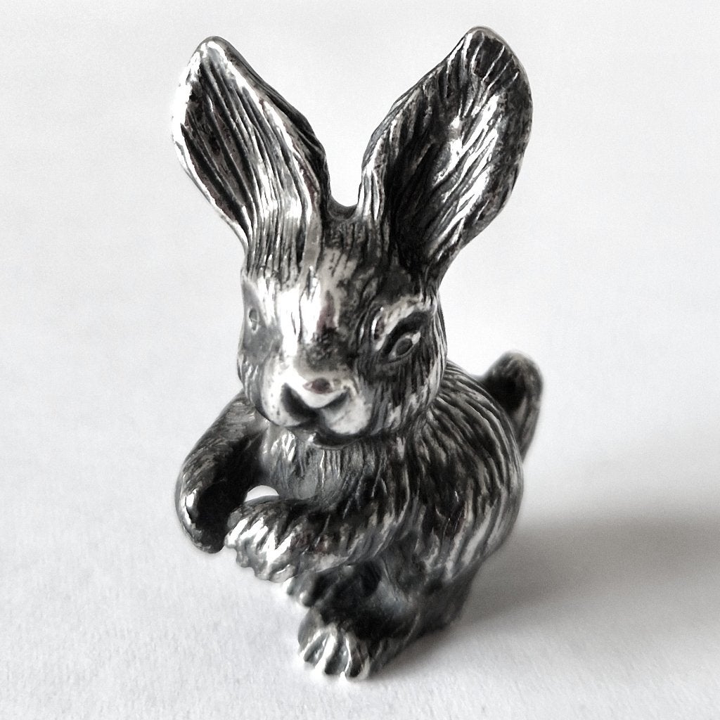 Zilveren miniatuur konijn / haas, Ophalen of Verzenden