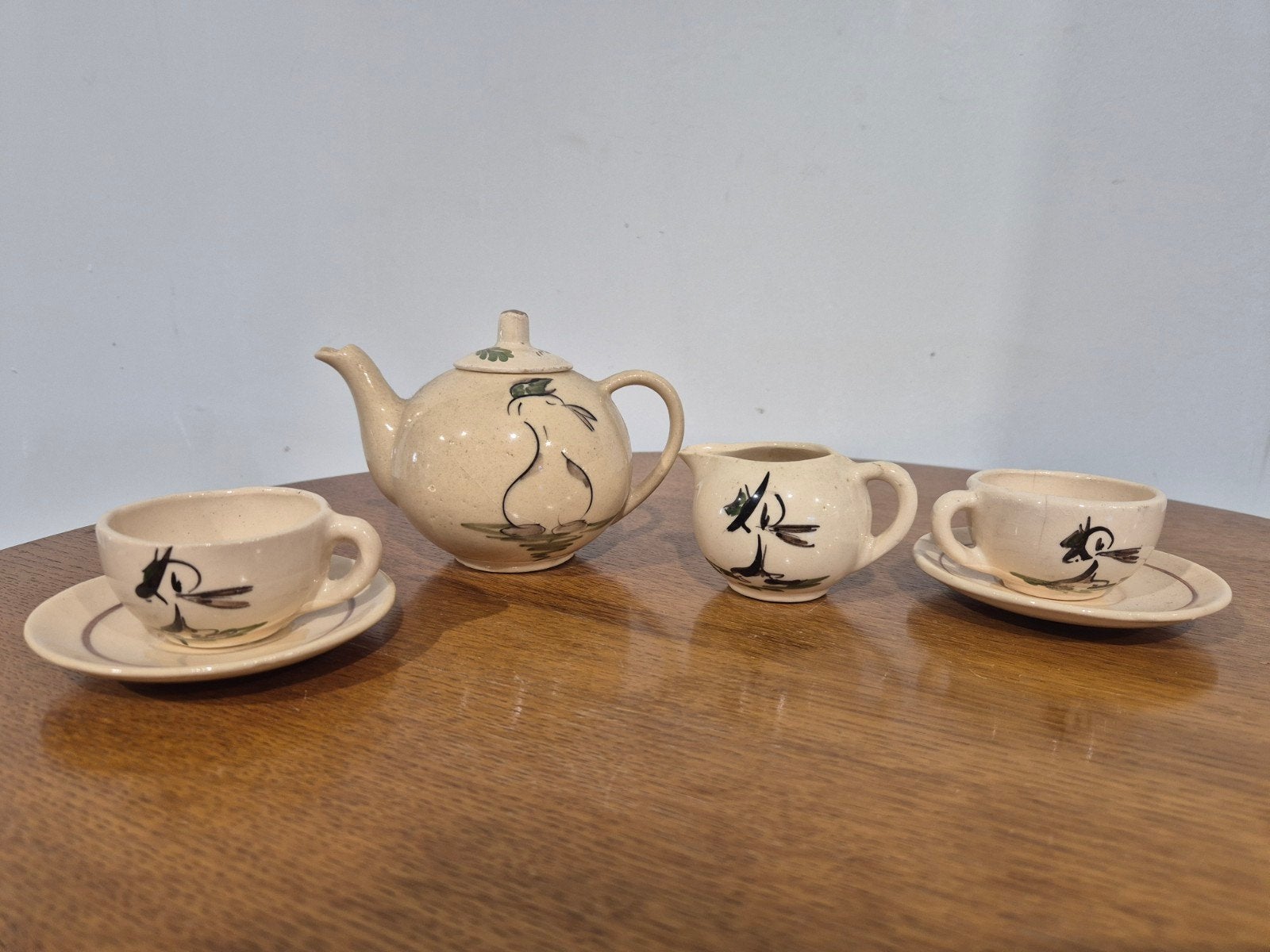 aardenwerken theepot met kopjes en kannetje japan, Ophalen of Verzenden