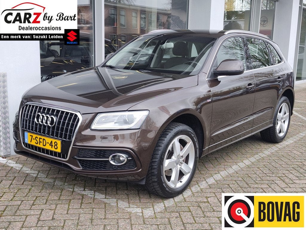 Audi Q5 2.0 TFSI QUATTRO PRO LINE S AUT. Trekhaak | Stoelver, Auto's, Audi, Gebruikt, Beige, 4 cilinders, Leder
