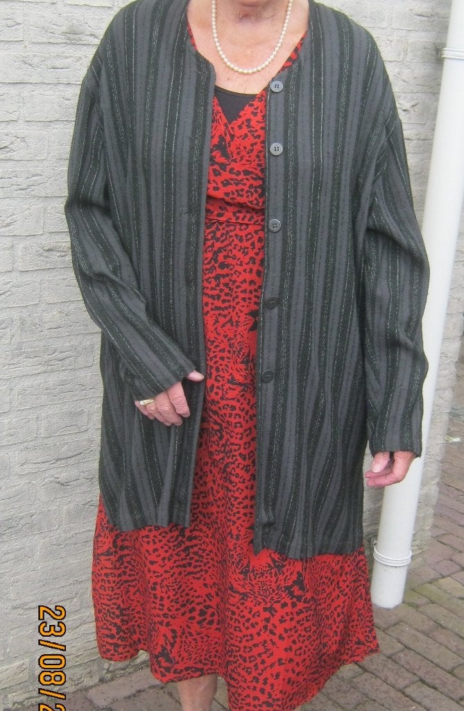 Linnen driekwart jas maat L merk Sandwich, Zwart, Maat 42/44 (L), Ophalen of Verzenden, Zo goed als nieuw