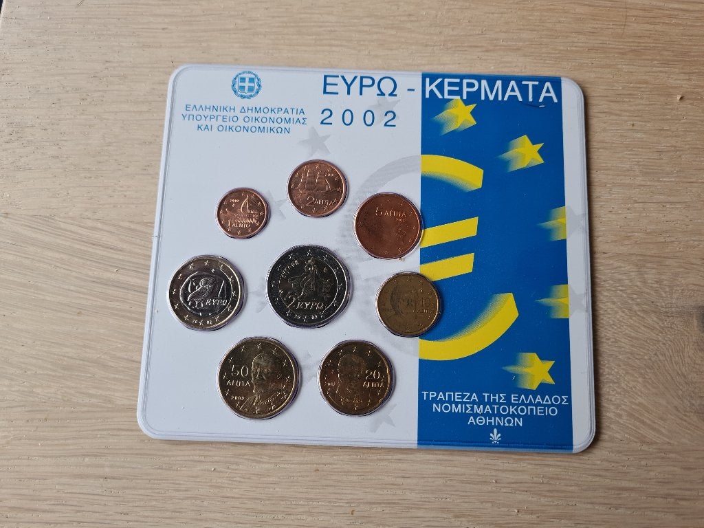 GRIEKENLAND 2002; euroset, Postzegels en Munten, Ophalen of Verzenden, Griekenland, Overige waardes, Setje