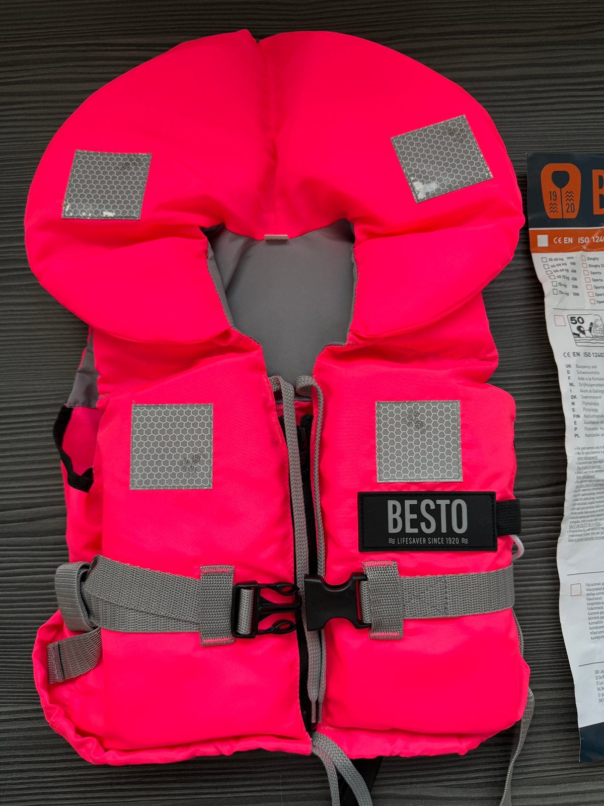 Besto reddingsvest Roze kind 5 tot 15kg, Watersport en Boten, Ophalen of Verzenden, Zo goed als nieuw, Kind, Reddingsvest of Zwemvest