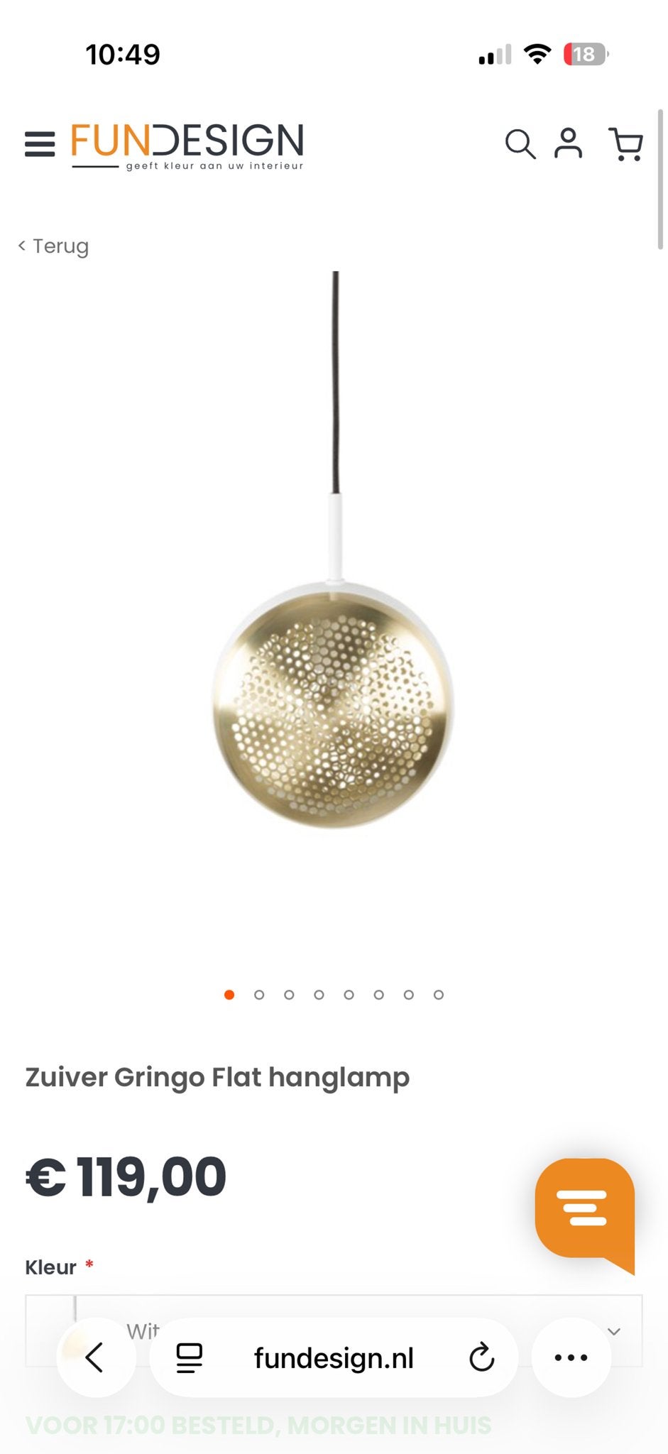 Zuiver Gringo Flat hanglamp - Goudkleurig, Ophalen of Verzenden, Nieuw, Metaal, E27 (groot)
