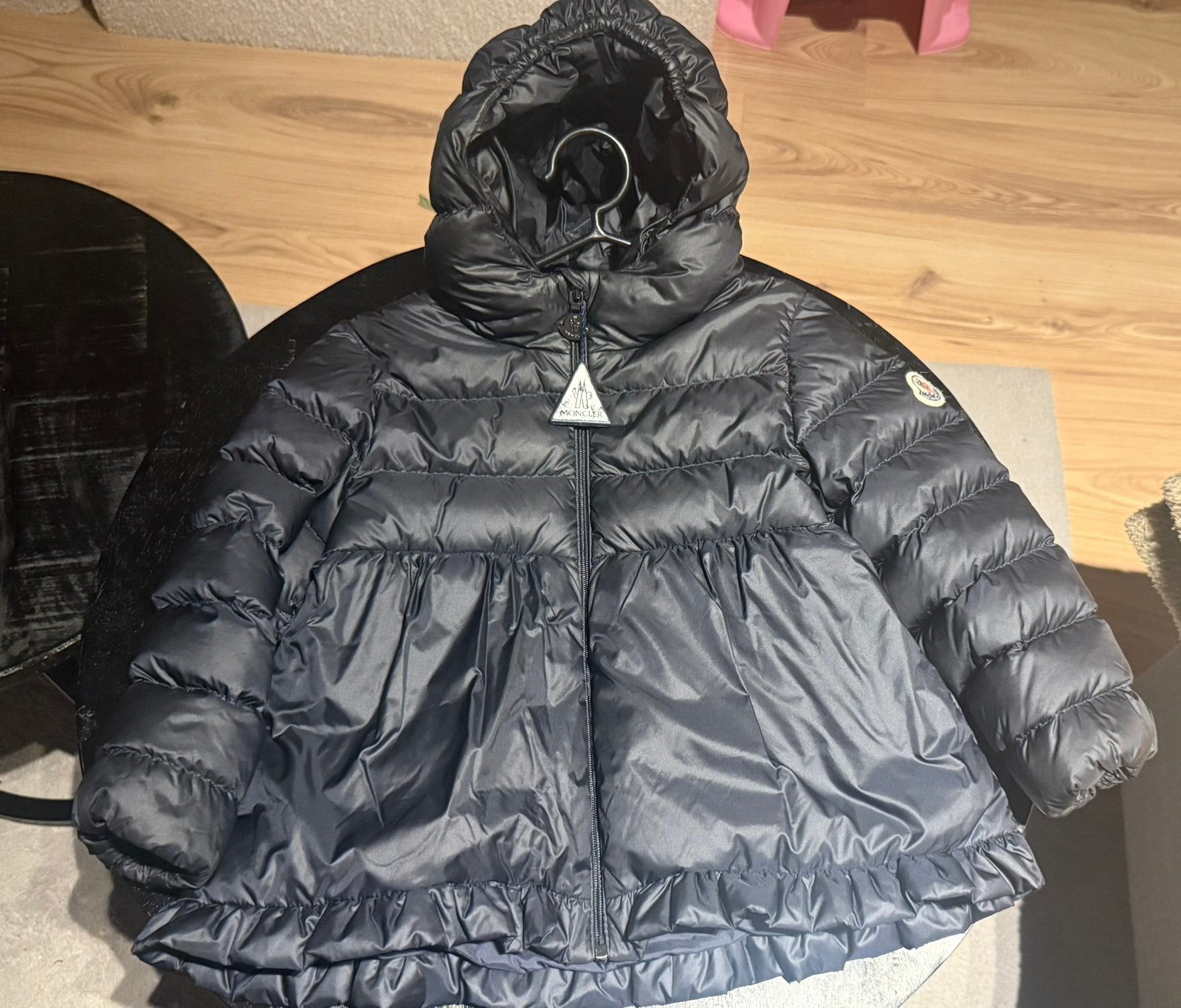 Moncler Kinderjas, Ophalen of Verzenden, Zo goed als nieuw, Zwart