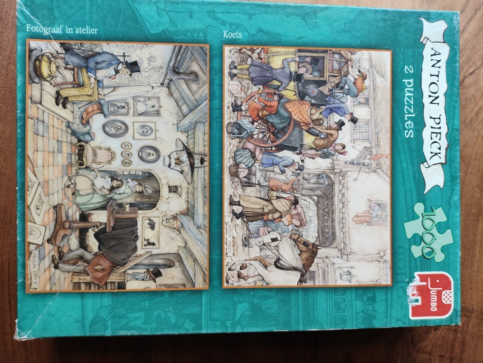 Anton Pieck Legpuzzel - 2 Puzzels in 1 Doos (1000 stukjes), Hobby en Vrije tijd, Ophalen of Verzenden, 500 t/m 1500 stukjes, Zo goed als nieuw