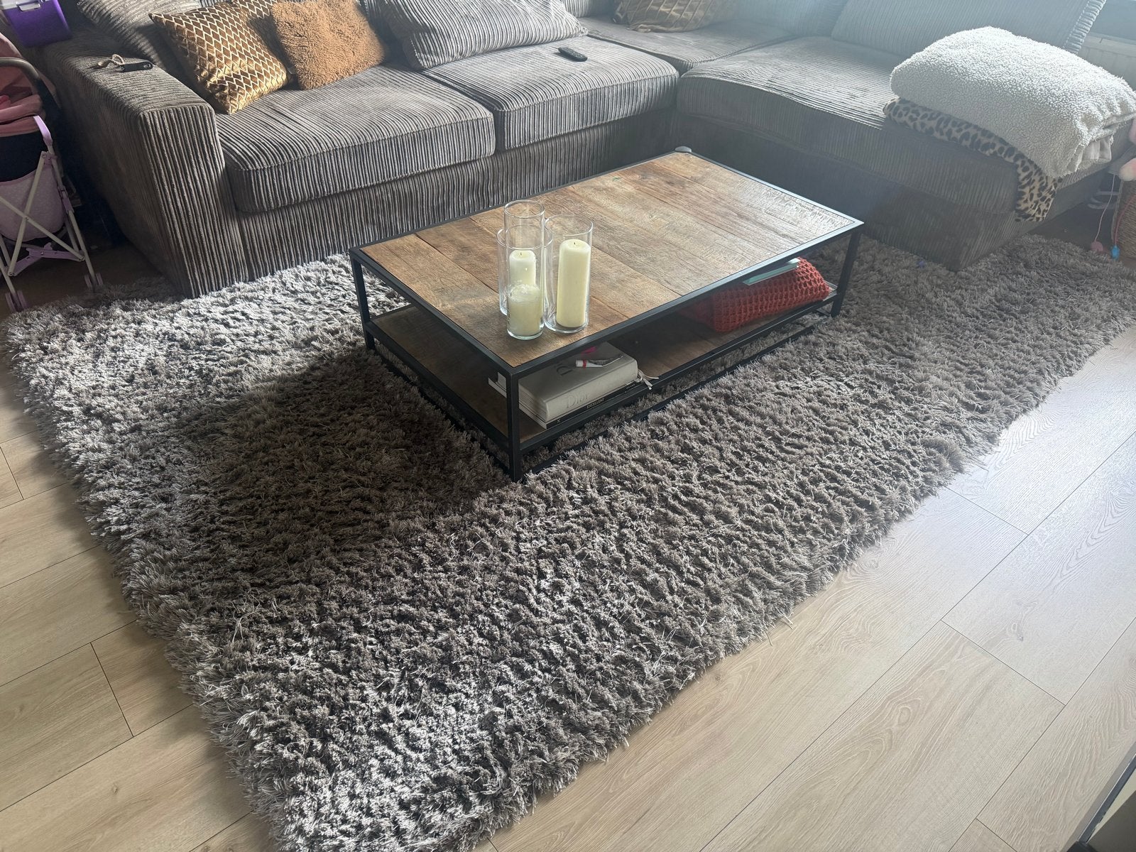 vloerkleed, zacht en comfortabel, 300x200, Ophalen, Gebruikt, Grijs, 150 tot 200 cm