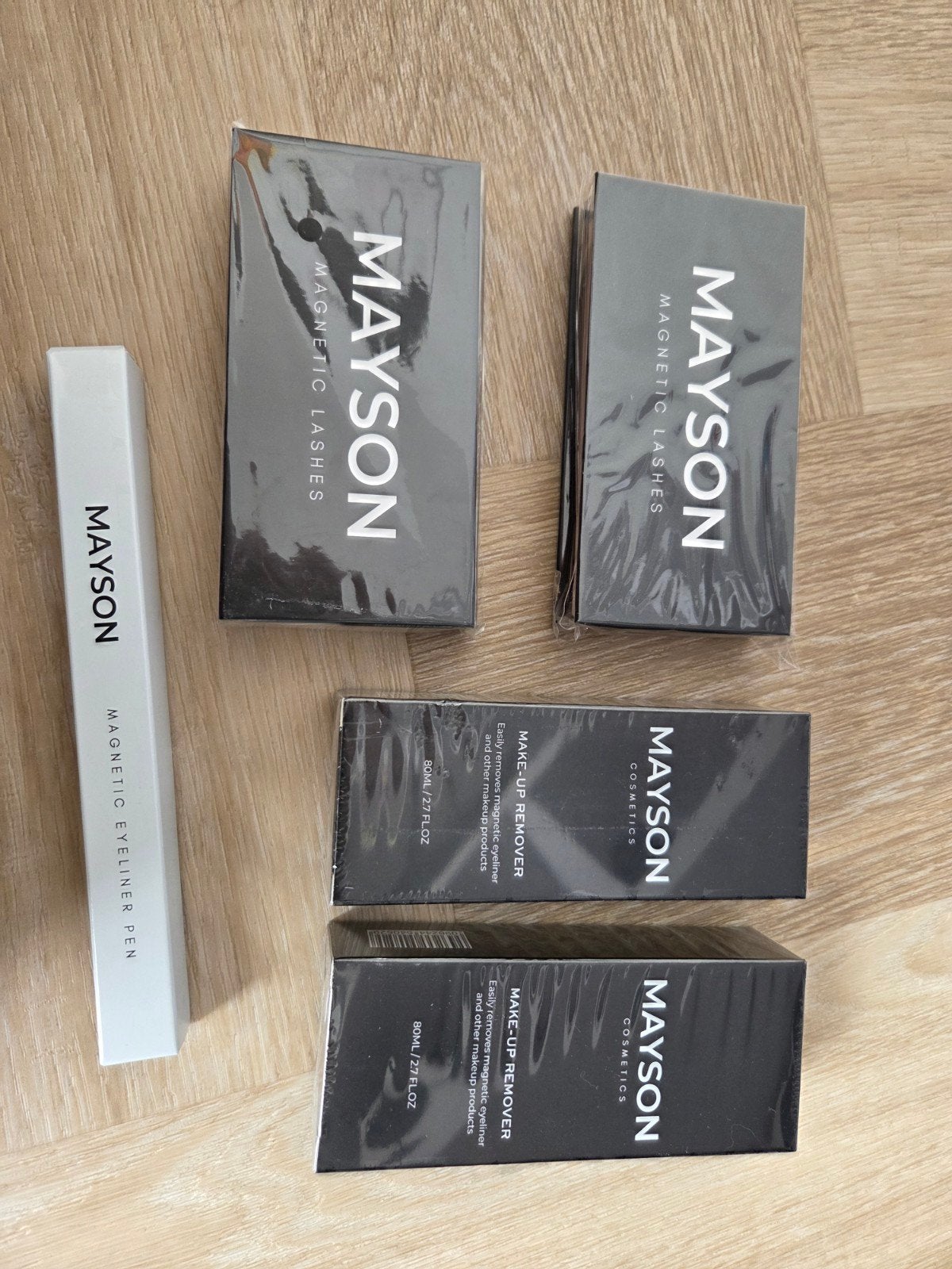 Mayson Magnetic Lashes, Eyeliner & Make-up Remover Set, Ophalen of Verzenden, Nieuw, Zwart, Ogen