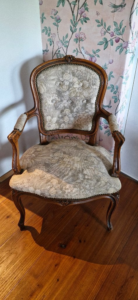 Klassieke fauteuil in Franse stijl, Ophalen, Gebruikt, 75 tot 100 cm, 50 tot 75 cm